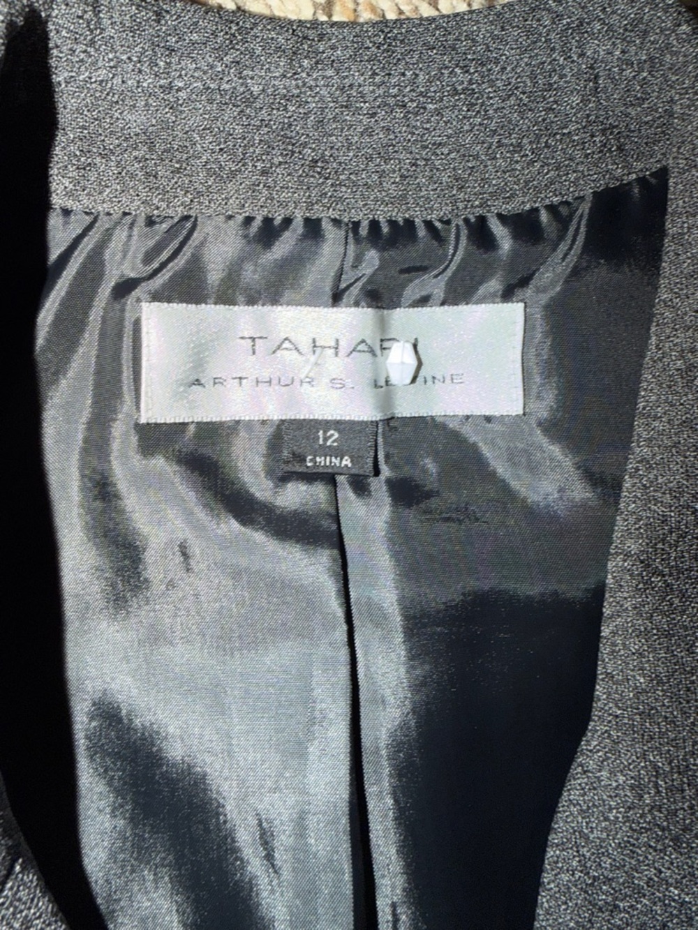 Tahari  ASL Dark Charcoal Gray Tailored Pantsuit - Picture 7 of 12
